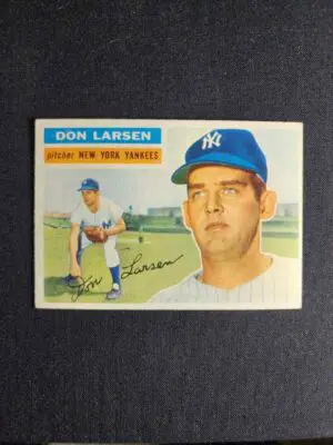 A baseball card of don larsen with the caption " you 're new york times ".