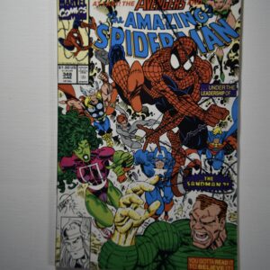 A comic book cover with many different characters