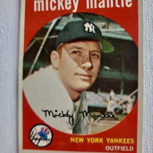 A baseball card of mickey mantle