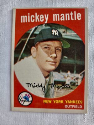 A baseball card of mickey mantle