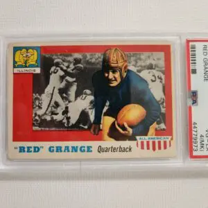 A red grange football card is displayed.