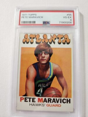 A basketball card of the late nba player pete maravich.