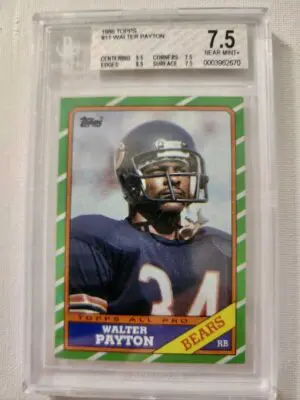 A football card that is on the ground.