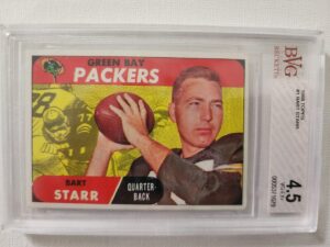 A green bay packers card is in its case.