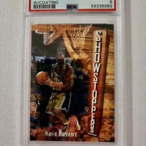 A basketball card is shown in its protective case.