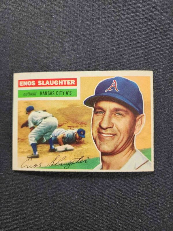 A baseball card of enos slaughter with the number 1 3.