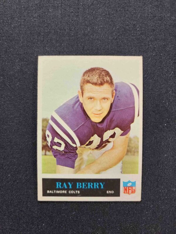 A vintage football card of ray berry