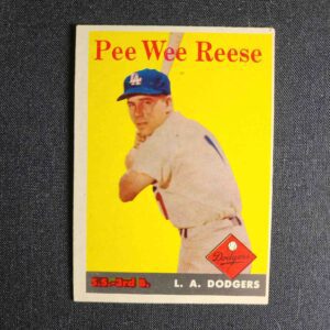 A baseball card of pee wee reese