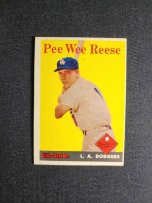 A baseball card of pee wee reese