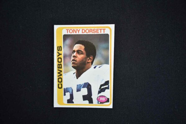 A card of tony dorsett from the 1 9 7 0 s.