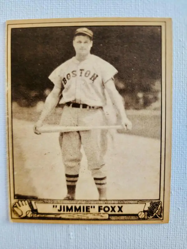 A black and white photo of jimmie foxx