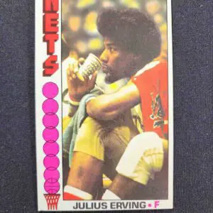 A baseball card of julius erving with the words " mets " on it.