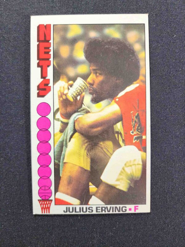 A baseball card of julius erving with the words " mets " on it.
