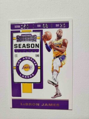 A card of the lakers ' lebron james.