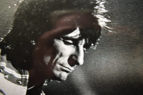 A close up of the face of keith richards