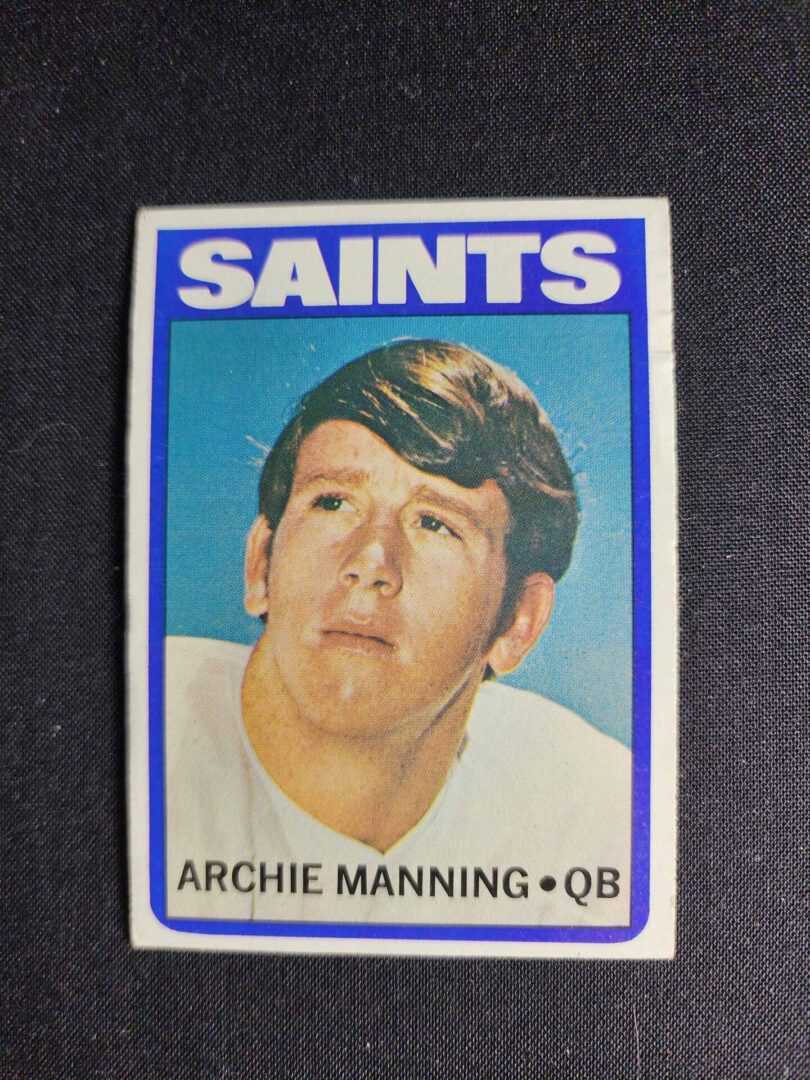 A card of archie manning from the 1 9 7 0 s.