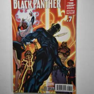 A comic book cover with black panther and other characters.