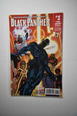 A comic book cover with black panther and other characters.