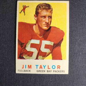 A card of jim taylor, the packers ' first football player.