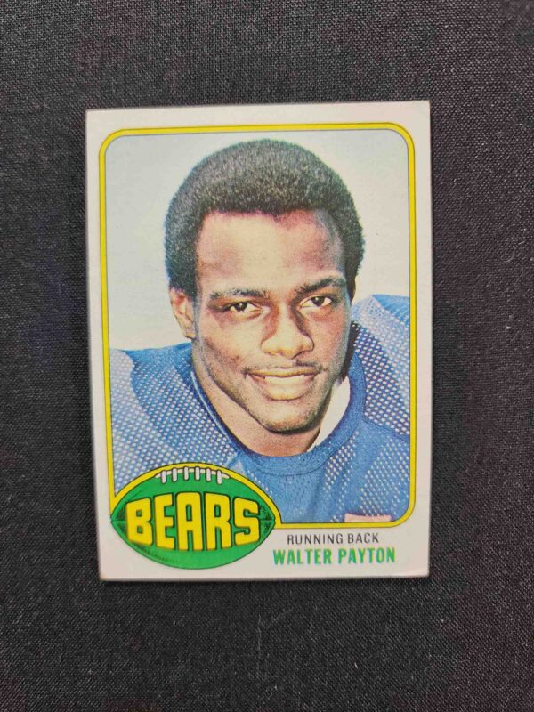 A card of walter payton, the chicago bears football player.