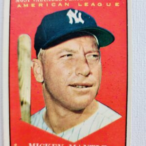 A baseball card of mickey mantle