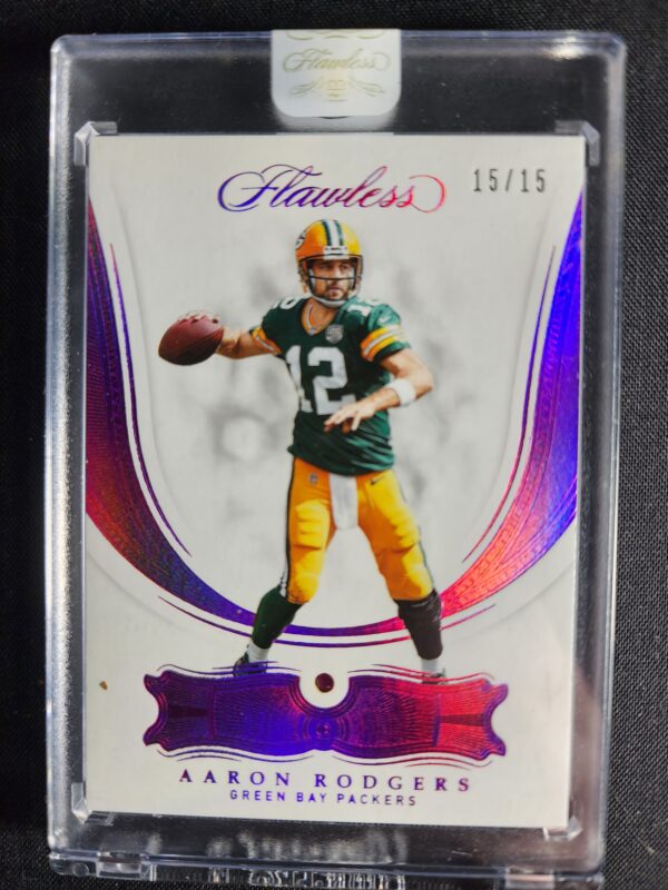 A card with a picture of aaron rodgers