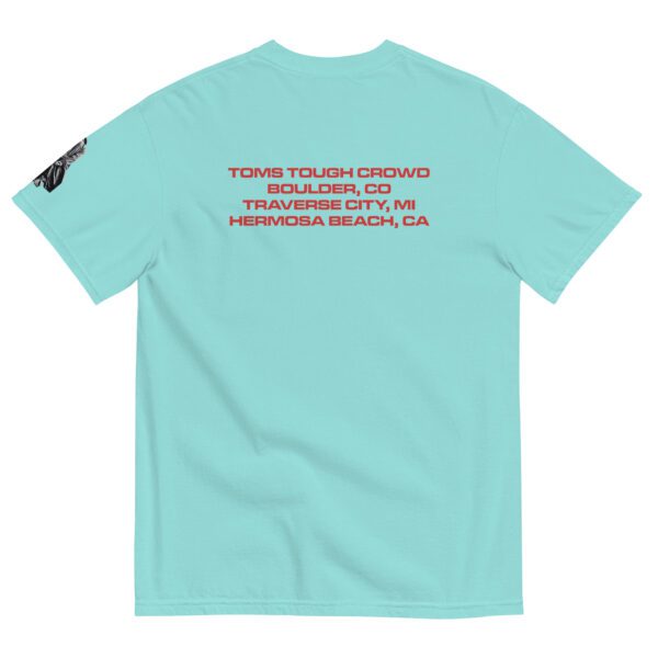 A light blue t-shirt with the words " zombie tolash."