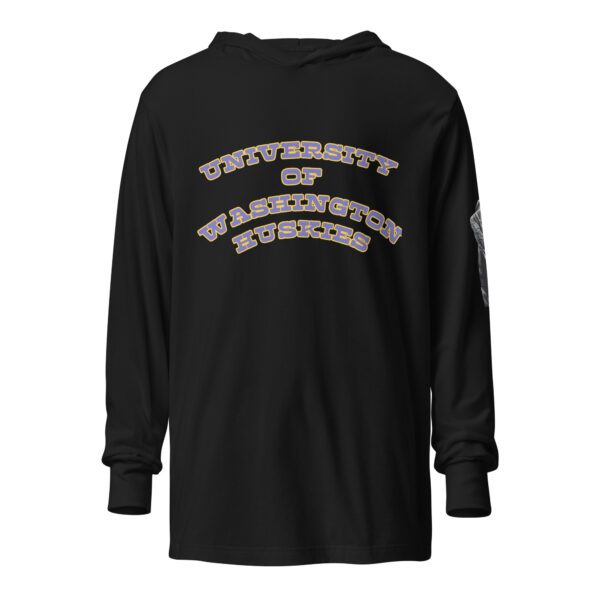 A black long sleeve shirt with the university of washington on it.