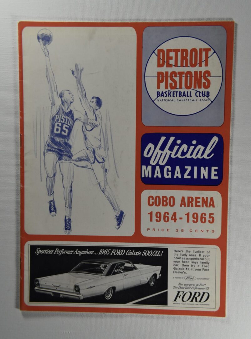 Detroit Pistons official magazine 1964-1965.