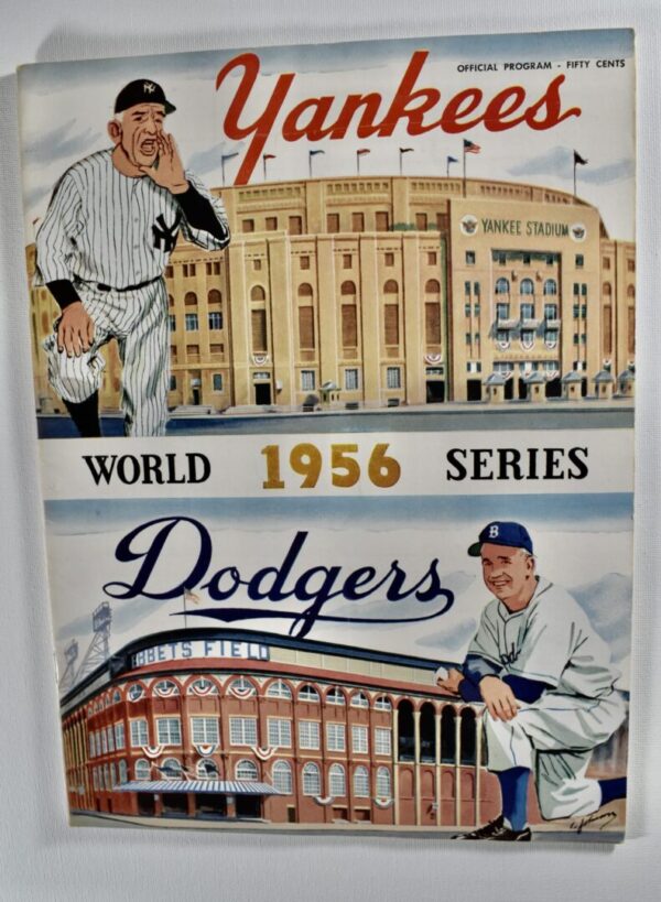 1956 World Series program, Yankees vs. Dodgers.