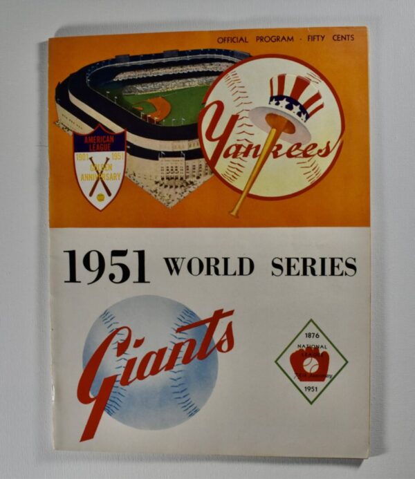 1951 World Series program, Yankees vs Giants.