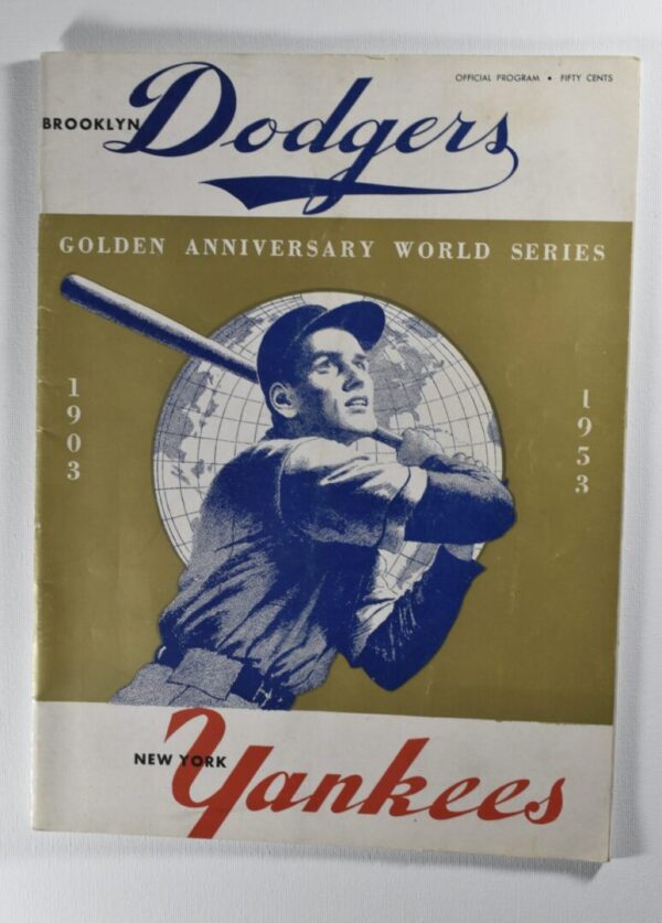 1953 World Series program, Dodgers vs Yankees.