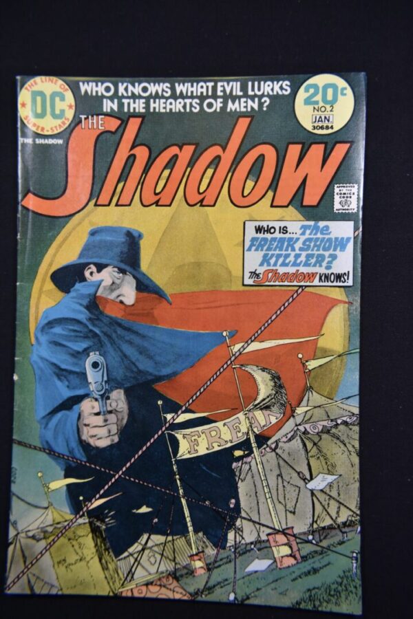 The Shadow comic book cover with a gun.