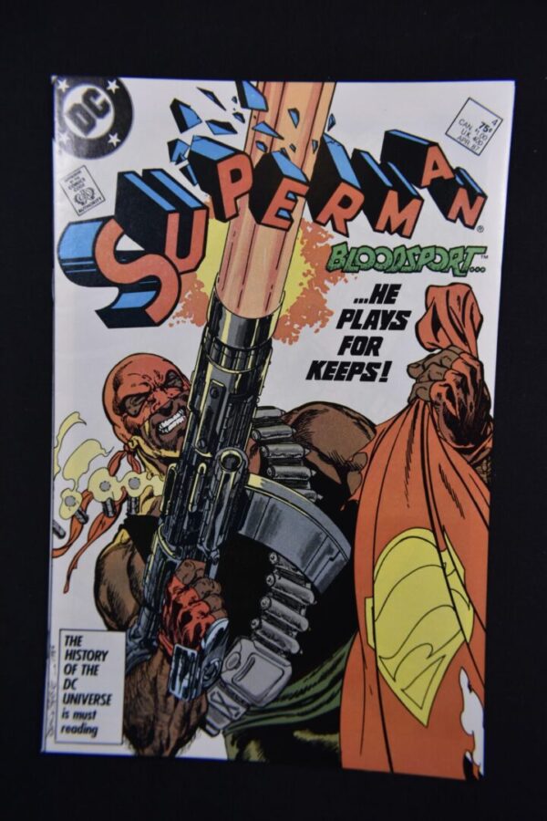 Superman comic book cover, Bloodsport villain.