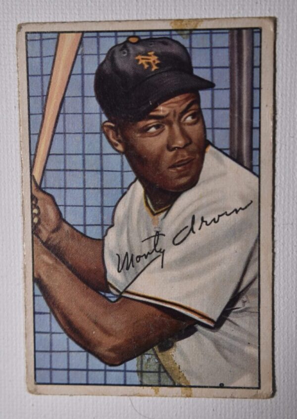 Baseball card of Monty Irvin, NY Giants.