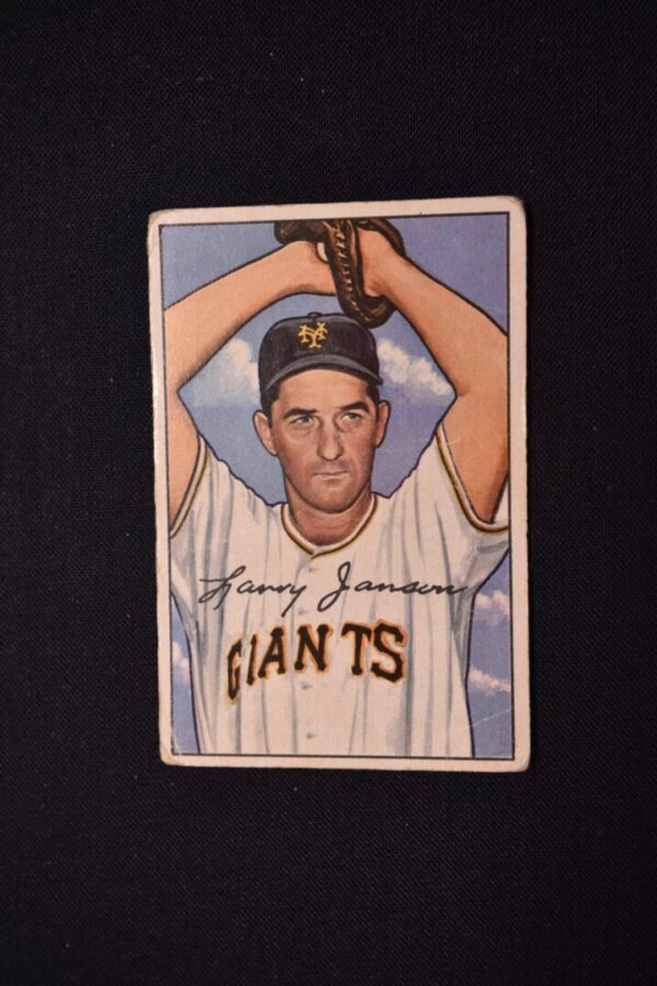 Larry Jansen, New York Giants baseball card.