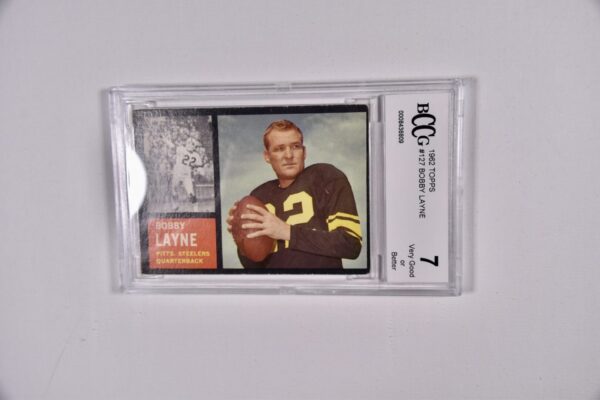 1962 Topps Bobby Layne football card.