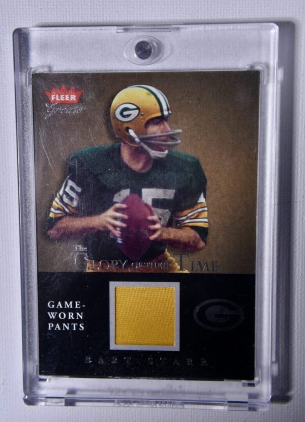 Green Bay Packers game-worn pants card.