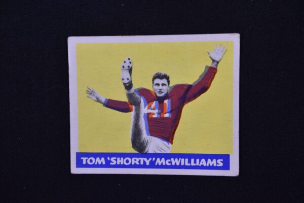 Tom 'Shorty' McWilliams football card.