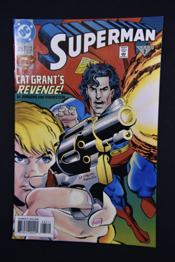 Superman comic book cover, Cat Grant's revenge.