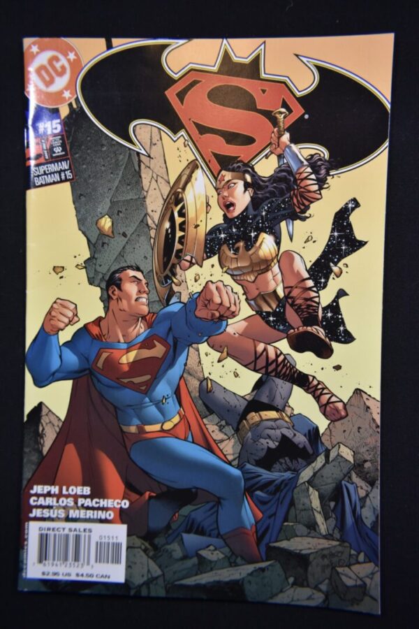 Superman, Batman, and Wonder Woman comic cover.