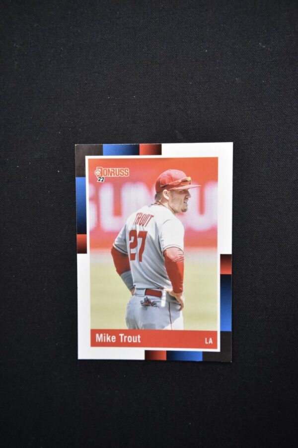 Mike Trout baseball card 2022 Donruss.