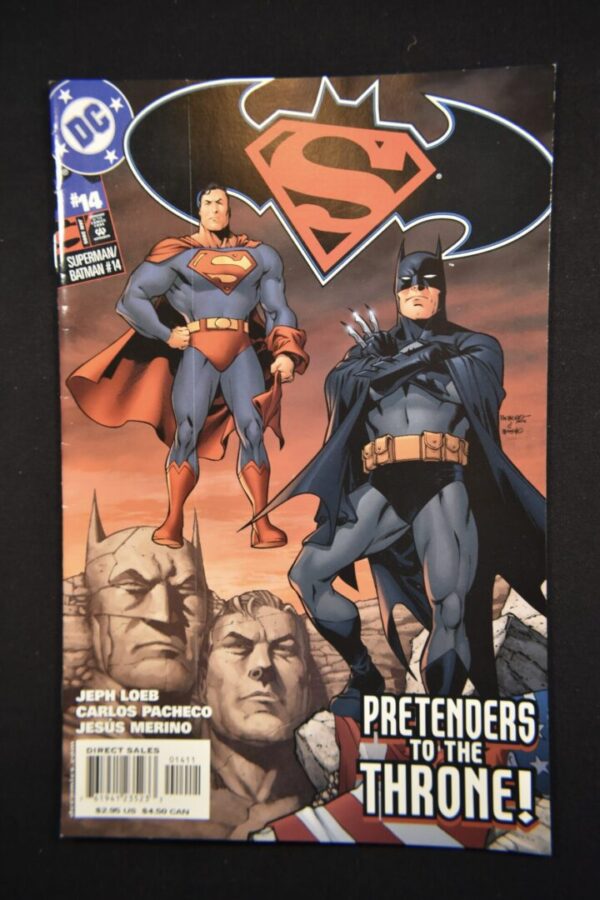 Superman and Batman comic book cover.