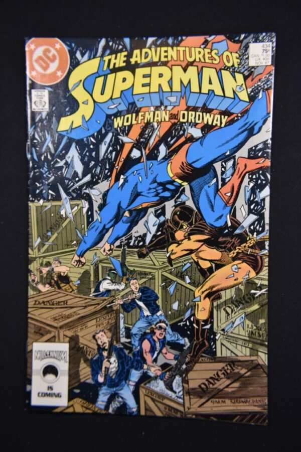 Adventures of Superman comic book cover art.