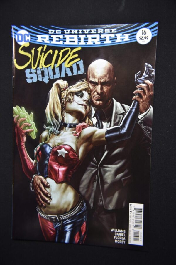 Suicide Squad comic book cover with Harley Quinn.