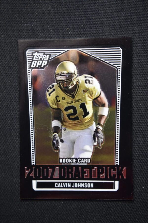 Calvin Johnson 2007 NFL draft pick card.