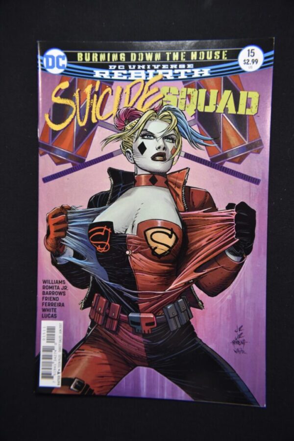 Harley Quinn comic book cover art.