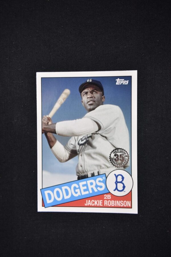 Jackie Robinson Dodgers baseball card.