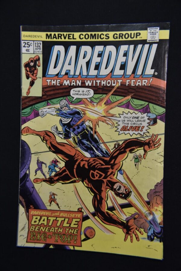 Daredevil comic book cover, battle with Bullseye.