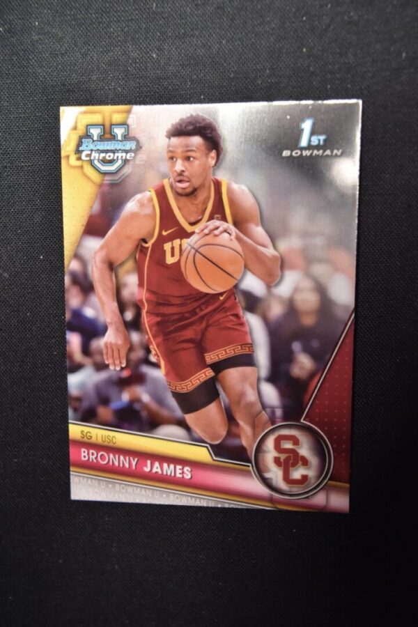 Bronny James basketball trading card.